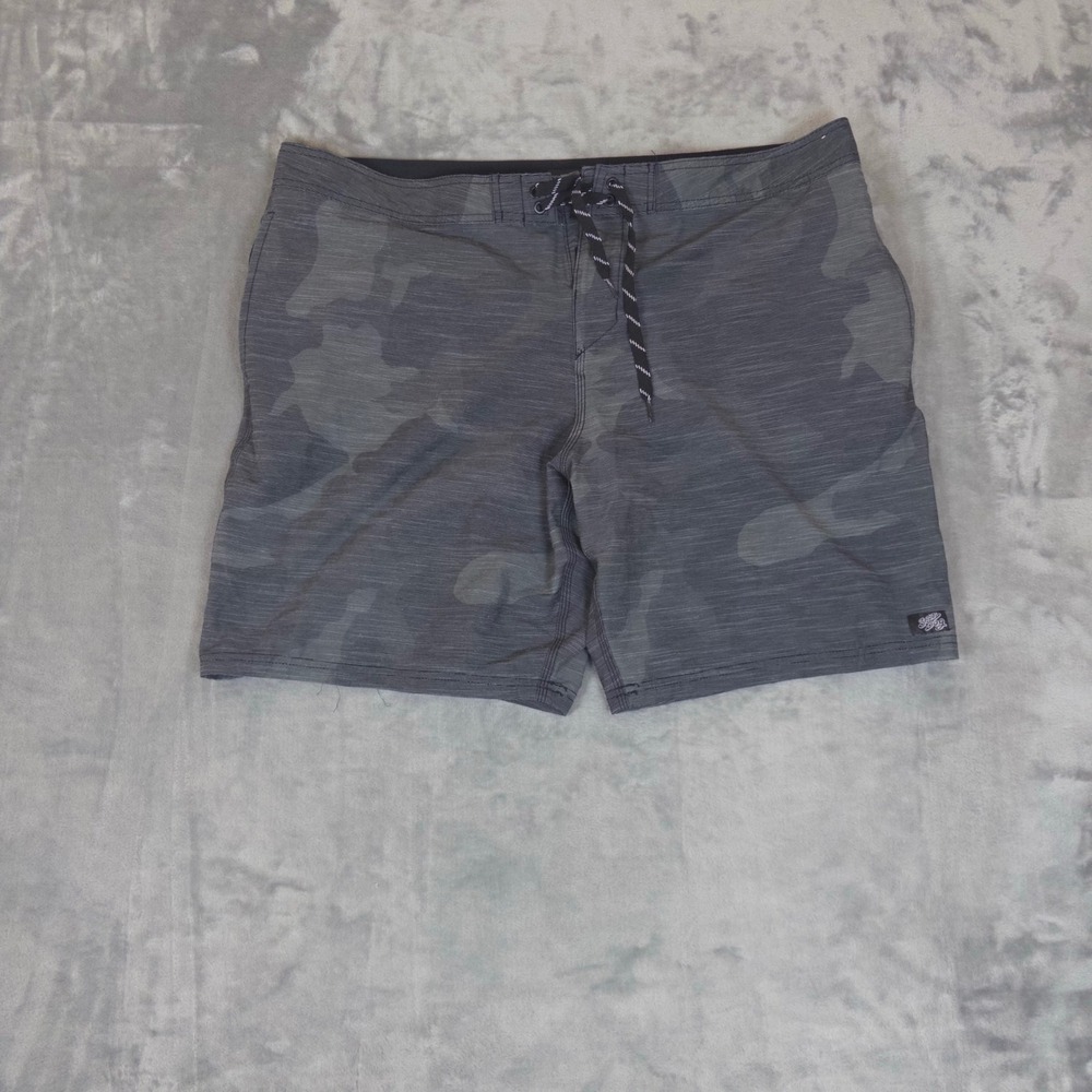 Salty Dog Board Shorts Mens 40 Grey Camo Swim Trunks Surf Beachwear